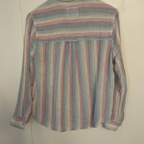 Rails Ellis Button-Down Shirt in Iris Stripe Size S 100% Cotton - Picture 7 of 9